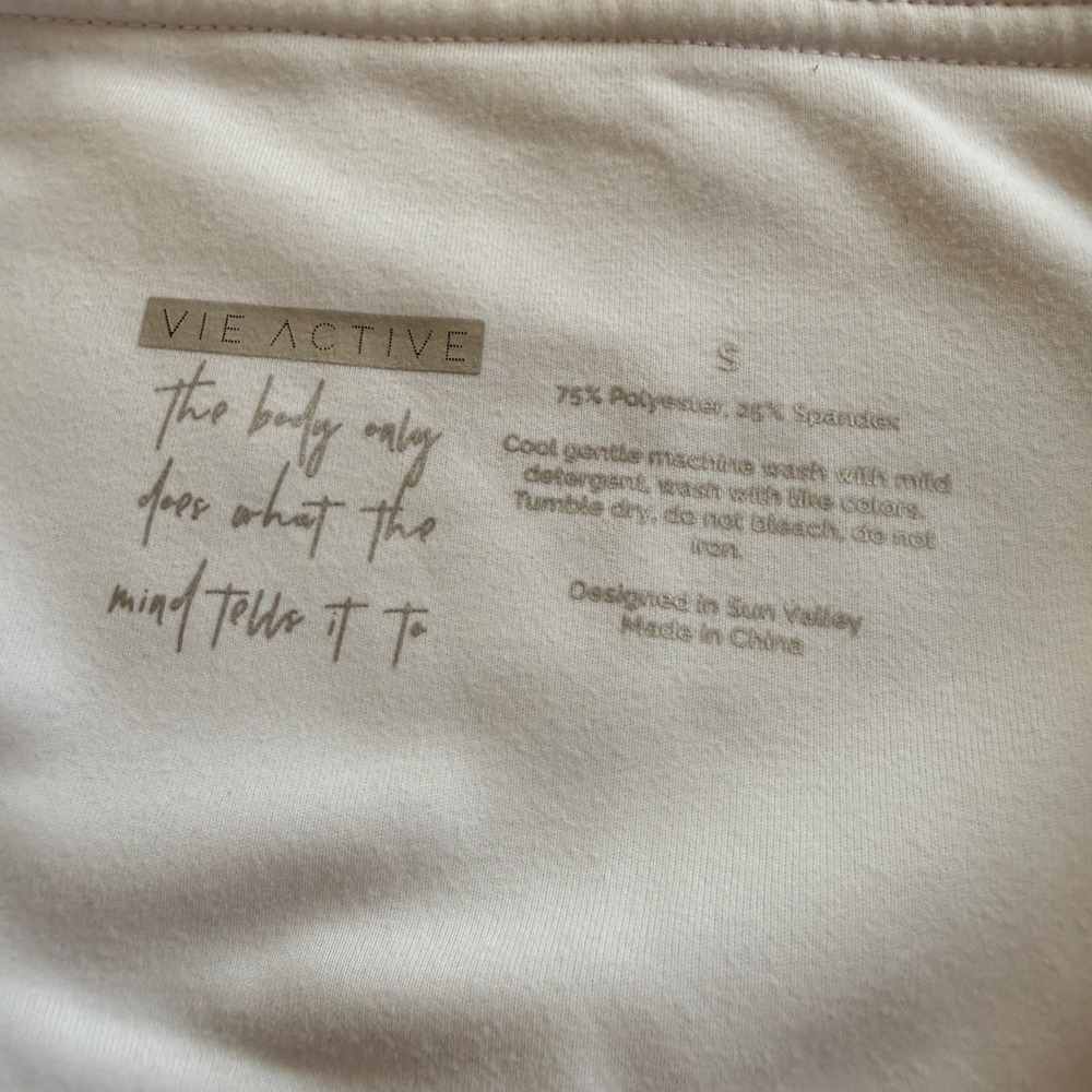 Vie Active White Macrame Crochet Side Leggings Small Athleisure Activewear‎ - Picture 3 of 9